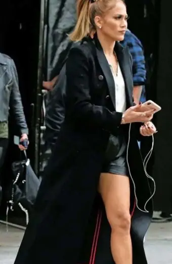 Jennifer Lopez Kat Valdez Marry Me Black Wool Long Trench Coat