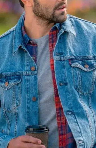 Chesapeake Shores Jesse Metcalfe Trace Riley Blue Denim Jacket