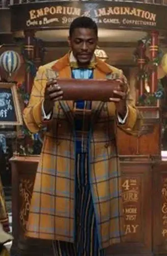Justin Cornwell Jingle Jangle Young Jeronicus Plaid Wool Coat