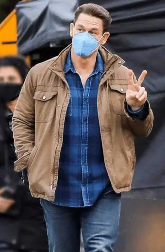 John Cena Peacemaker Mens Casual Bomber Brown Cotton Jacket