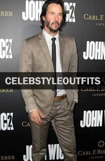 John Wick Chapter 2 Event Keanu Reeves Shiny Grey Suit Tuxedo