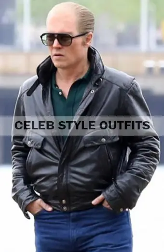Black Mass Johnny Depp Whitey Bulger Black Leather Jacket