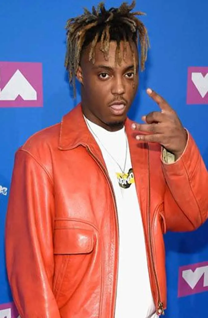 MTV Video Music Awards Juice WRLD Red Bomber Leather Jacket juice-wrld-mtv-video-music-awards-jacket
