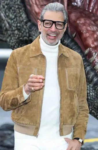 Jeff Goldblum Jurassic World Ian Malcolm Brown Suede Jacket
