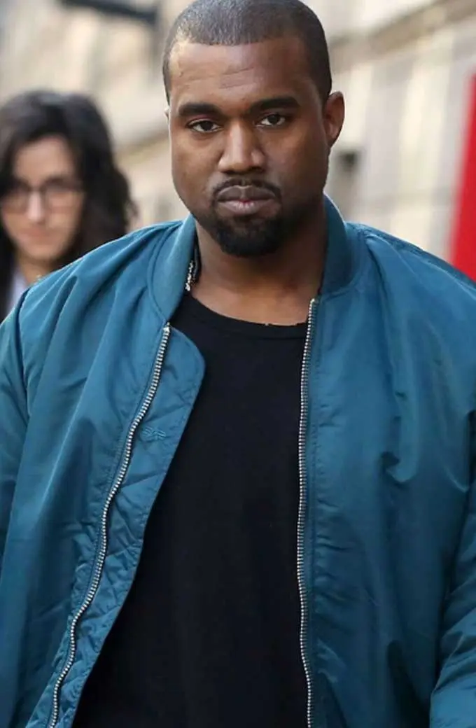 Casual Mens Kanye Omari West Street Bomber Blue Satin Jacket kanye-west-bomber-jacket