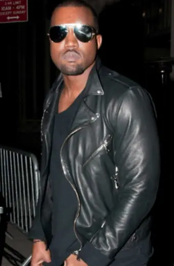 Casual Mens Kanye Omari West Black Biker Leather Jacket kanye-omari-west-biker-jacket