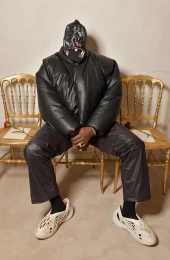 Kanye West Yeezy Gap Bomber Black Parachute Puffer Jacket