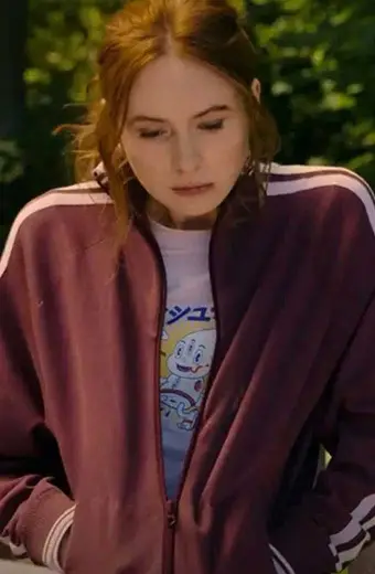 Sam Gunpowder Milkshake Karen Gillan Maroon Fleece Jacket