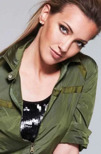 Katie Cassidy Casual Bomber Green Satin Street Style Jacket