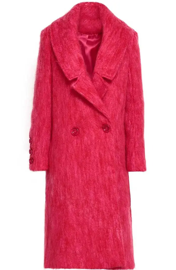 Lucy Hale Katy Keene Pink Wool Double Breasted Trench Coat katy-keene-lucy-hale-double-breasted-coat