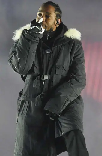 Kendrick Lamar NCAA Championship Black Long Fur Hooded Coat