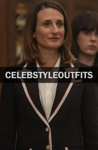 Helene Killing Eve Camille Cottin Black Wool Trench Blazer
