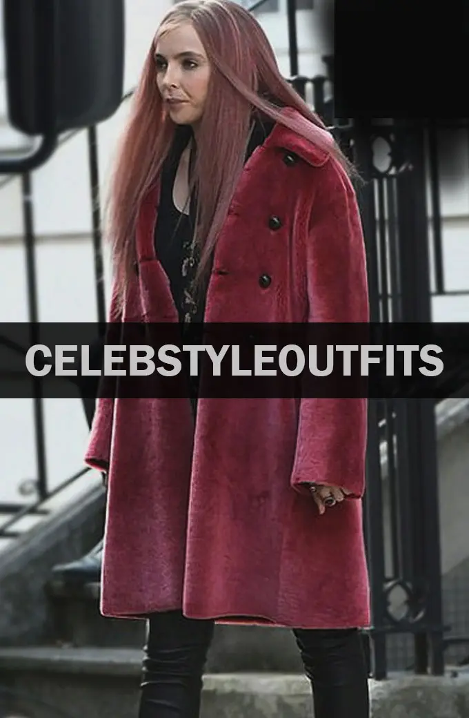 Villanelle Killing Eve Jodie Comer Pink Fur Long Trench Coat killing-eve-jodie-fur-pink-coat