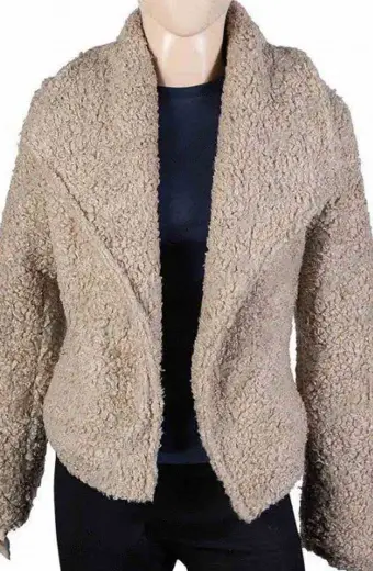 Killing Eve TV Series Jodie Comer Villanelle Beige Fur Jacket