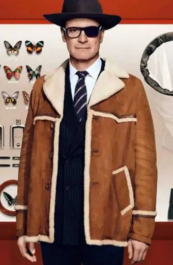 Harry Hart Colin Firth Kingsman Golden Circle Shearling Jacket kingsman-harry-hart-jacket