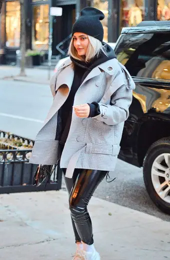 Womens Kylie Jenner Street Style Casual Grey Cotton Jacket