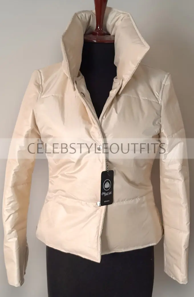Kylie Jenner White Bomber Parachute Puffer Quilted Jacket kylie-jenner-bomber-jacket