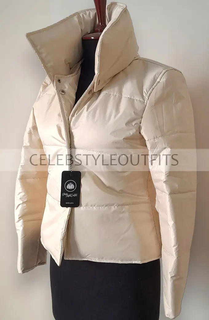 Kylie Jenner White Bomber Parachute Puffer Quilted Jacket kylie-jenner-bomber-jacket