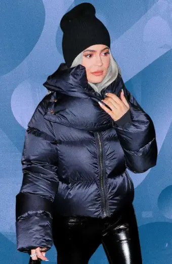 Kylie Jenner Black Bomber Parachute Quilted Puffer Jacket kylie-jenner-bomber-quilted-jacket