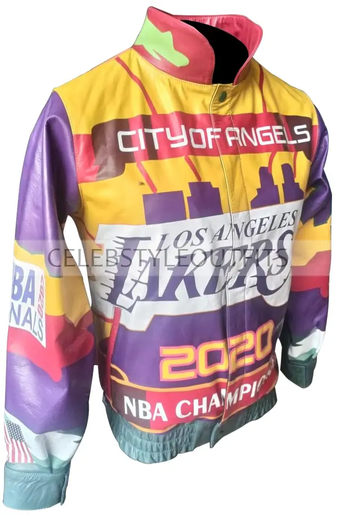 Jeff Hamilton Los Angeles Lakers Purple Bomber Leather Jacket los-angeles-lakers-jeff-hamilton-bomber-jacket