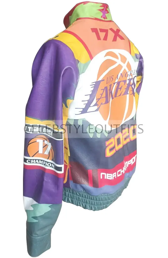 Jeff Hamilton Los Angeles Lakers Purple Bomber Leather Jacket los-angeles-lakers-jeff-hamilton-bomber-jacket
