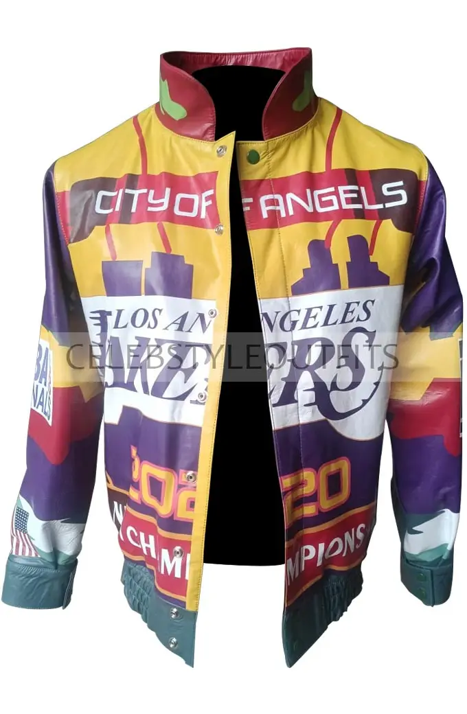 Jeff Hamilton Los Angeles Lakers Purple Bomber Leather Jacket los-angeles-lakers-jeff-hamilton-bomber-jacket