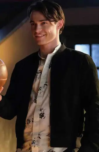 Thomas Doherty Sebastian Legacies Bomber Black Cotton Jacket