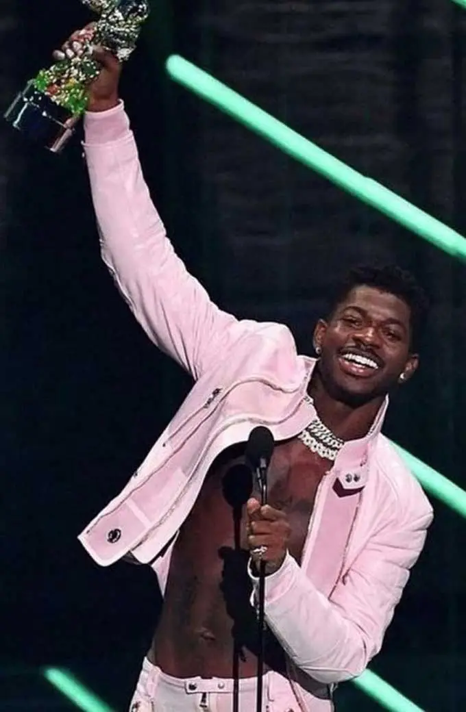 Lil Nas X MTV Awards Mens Casual Pink Biker Cotton Jacket lil-nas-x-mtv-awards-jacket