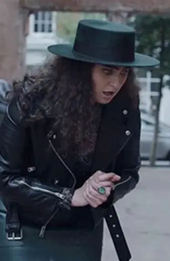 Lovebirds Catherine Cohen Mrs Hipster Biker Leather Jacket