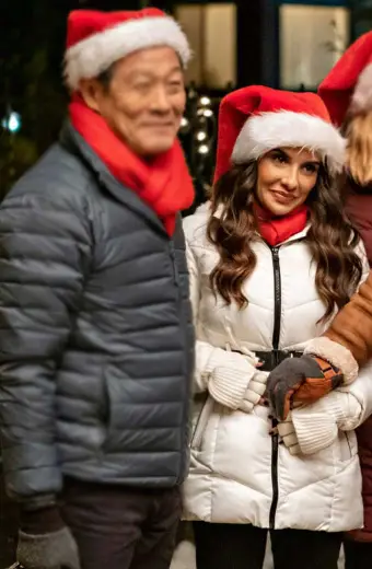 Love Hard Mikaela Hoover Chelsea Lin Quilted Puffer Jacket