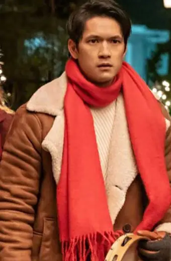 Harry Shum Owen Lin Love Hard Brown Suede Shearling Coat