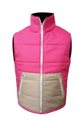 Love Hard Natalie Bauer Nina Dobrev Pink Parachute Puffer Vest