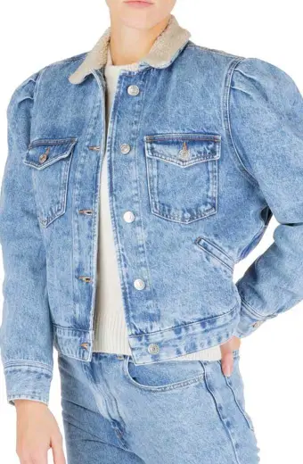 Sara Yang Love Life TV Show Zoe Chao Bomber Blue Denim Jacket