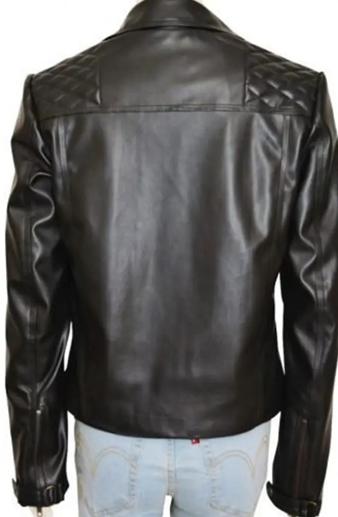 Lauren German Chloe Decker Lucifer Biker Black Leather Jacket lucifer-chloe-decker-black-leather-jacket