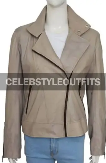 Chloe Decker Lauren German Lucifer TV Show Grey Leather Jacket