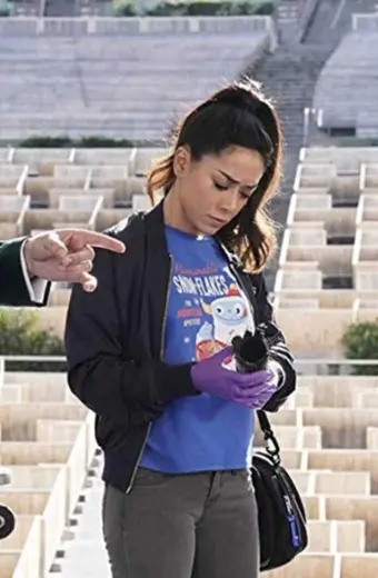 Ella Lopez Lucifer Aimee Garcia Bomber Black Cotton Jacket