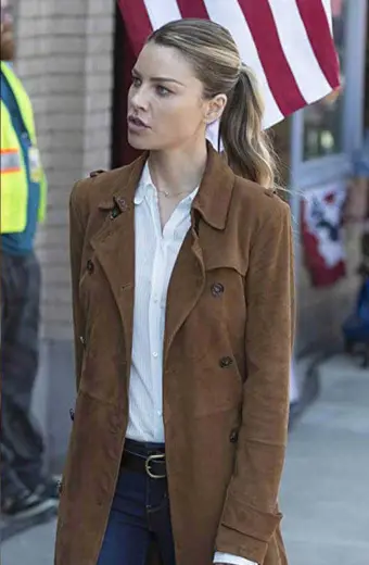 Chloe Decker Lucifer Lauren German Brown Suede Trench Coat