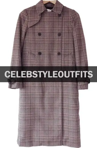 Lucifer Lauren German Chloe Decker Grey Plaid Wool Trench Coat