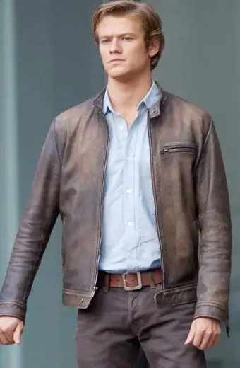 Angus MacGyver Lucas Till Brown Distressed Leather Jacket macgyver-lucas-till-angus-jacket