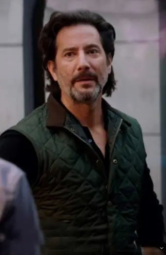 Russ Taylor Henry Ian Cusick MacGyver Quilted Green Satin Vest