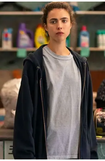 Maid TV Series Margaret Qualley Alex Bomber Blue Fleece Hoodie