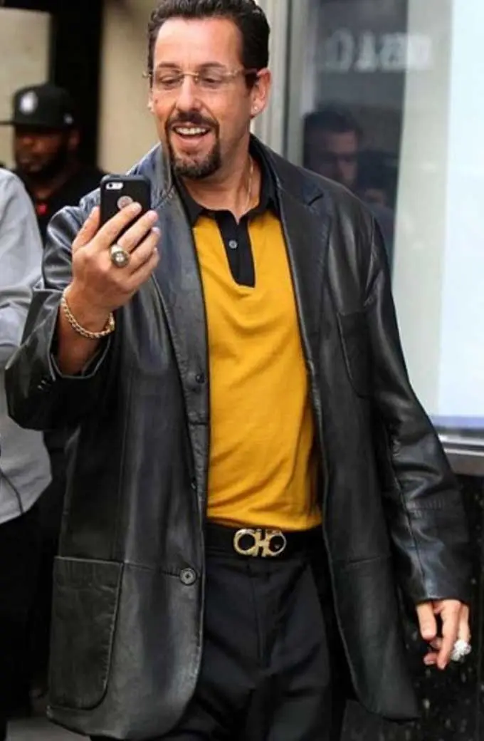 Uncut Gems Adam Sandler Leather Blazer uncut-gems-adam-sandler-black-blazer