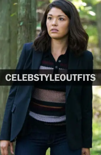 Manifest Drea Mikami Ellen Tamaki Black Wool Trench Blazer