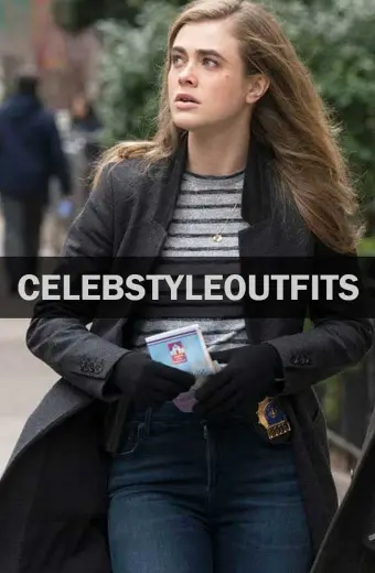 Melissa Roxburgh Manifest Michaela Stone Black Wool Long Coat