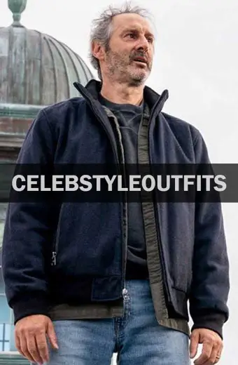 Manifest Richard Topol Harvey Stein Bomber Blue Wool Jacket