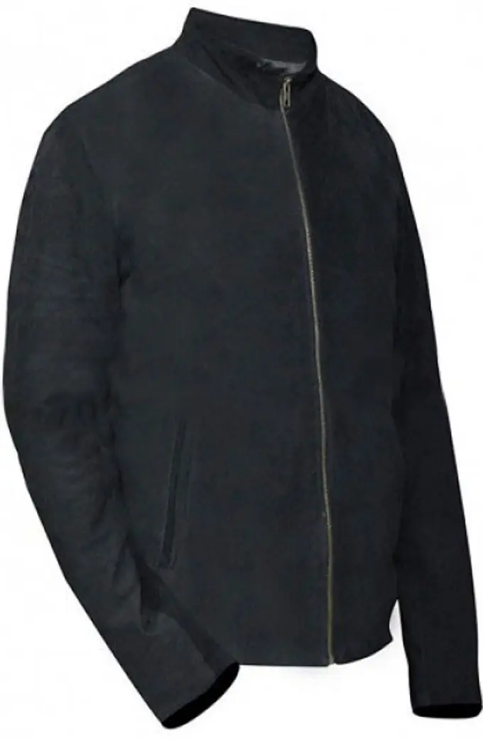 Bourne Ultimatum Matt Damon Jason Bourne Biker Suede Jacket the-bourne-matt-damon-black-jacket