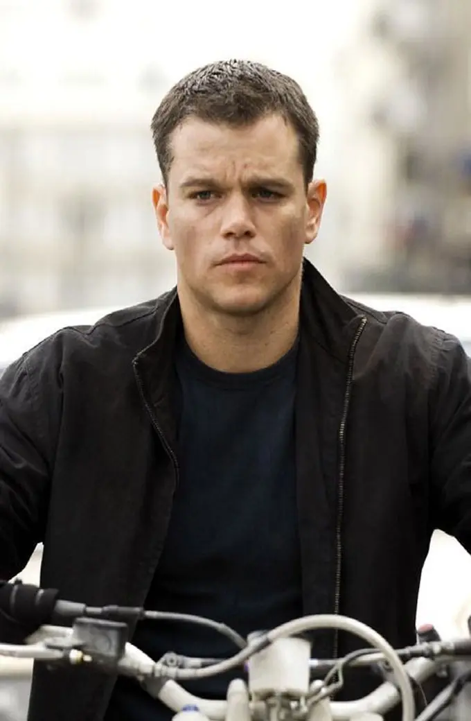 Bourne Ultimatum Matt Damon Jason Bourne Biker Suede Jacket the-bourne-matt-damon-black-jacket