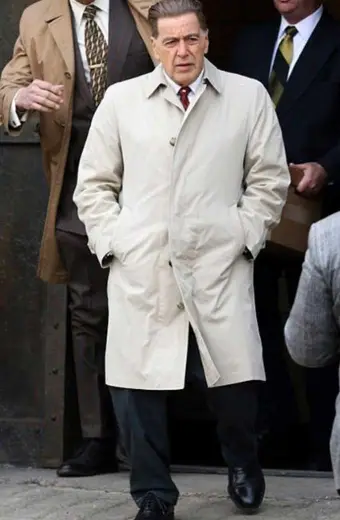 Jimmy Hoffa Al Pacino The Irishman White Cotton Trench Coat