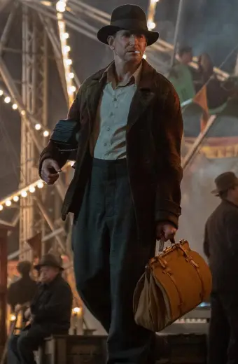 Stanton Carlisle Nightmare Alley Brown Checkered Wool Peacoat nightmare-alley-bradley-cooper-peacoat