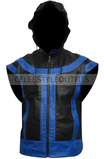 The FP Brandon Barrera BTRO Star Hooded Black Leather Vest